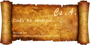 Csáki Andrea névjegykártya